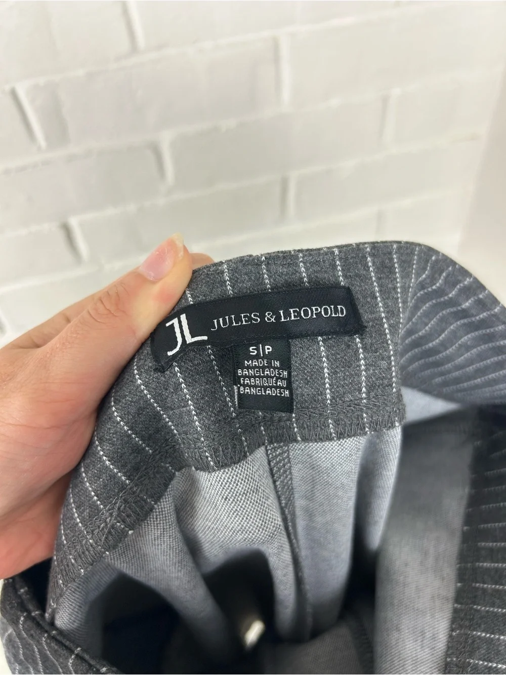 Jules & Leopold Pinstripe Stretch Knit Cropped Wide Leg Trouser Pants Size S